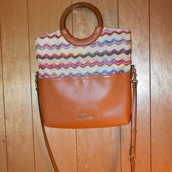 Libby Edelman Fiesta Straw Tote Crossbody - Picture 1 of 6